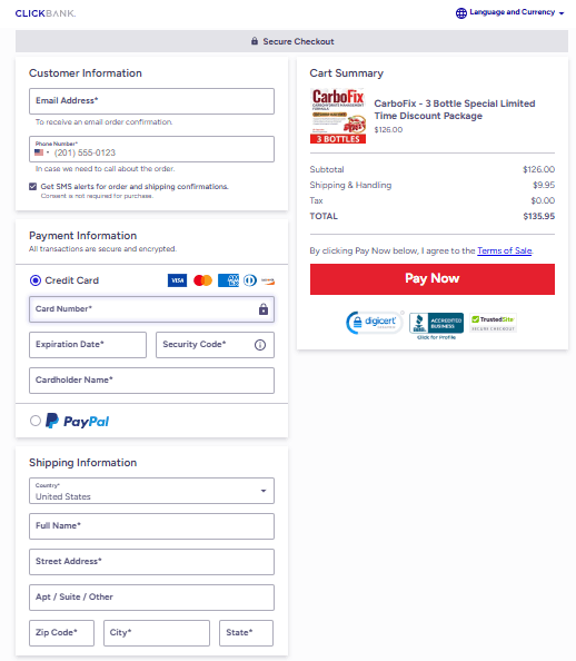 CarboFix Checkout
